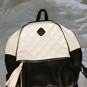 Betsey Johnson Black and White Backpack Minimalist Design